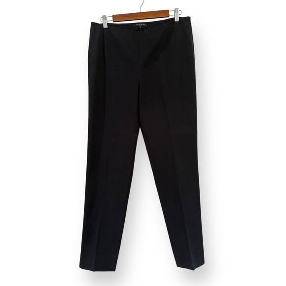 Lafayette 148 Chrystie Pants Black Cotton Twill Women’s Size 10 Stretch Side Zip - Picture 2 of 12